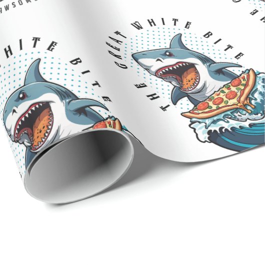 haai eten pizza | De grote witte beet Jawsome Cadeaupapier (Rol Hoek)