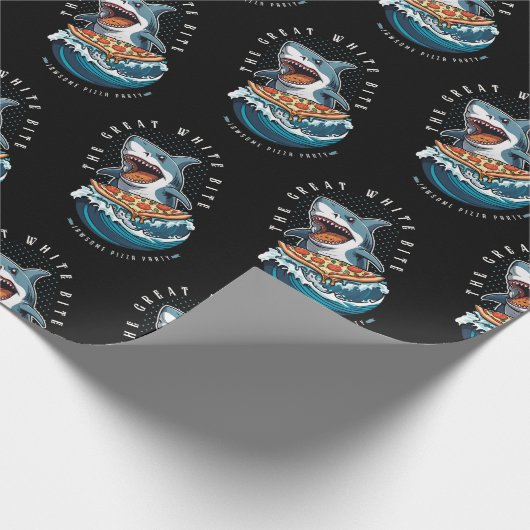 haai eten pizza | De grote witte beet Jawsome Cadeaupapier (Hoek)