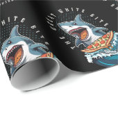 haai eten pizza | De grote witte beet Jawsome Cadeaupapier (Rol Hoek)