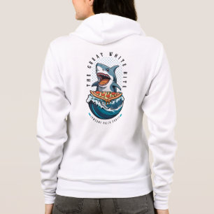 haai eten pizza   De grote witte beet Jawsome Hoodie
