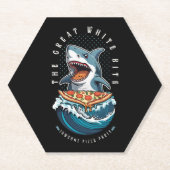 haai eten pizza | De grote witte beet Jawsome Kartonnen Onderzetters (Voorkant)