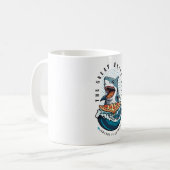 haai eten pizza | De grote witte beet Jawsome Koffiemok (Voorkant links)