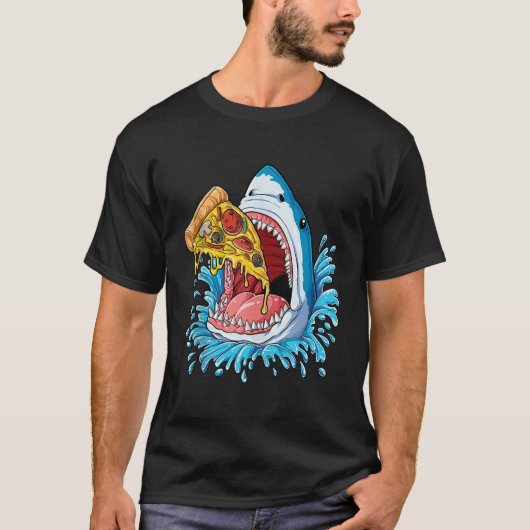 Haai eten Pizza Shirt Jawsome Mannen Food Lovers S (Voorkant)