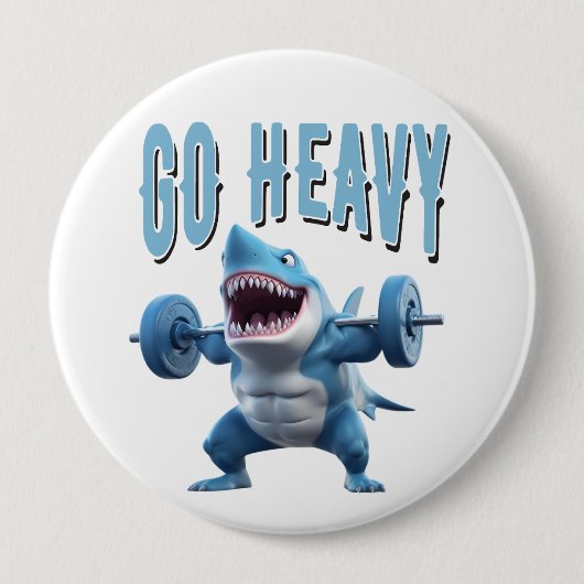 Haai Gewicht Hijsen Go Heavy Ronde Button 4,0 Cm (Voorkant)