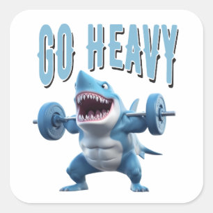 Haai Gewicht Hijsen Go Heavy Vierkante Sticker