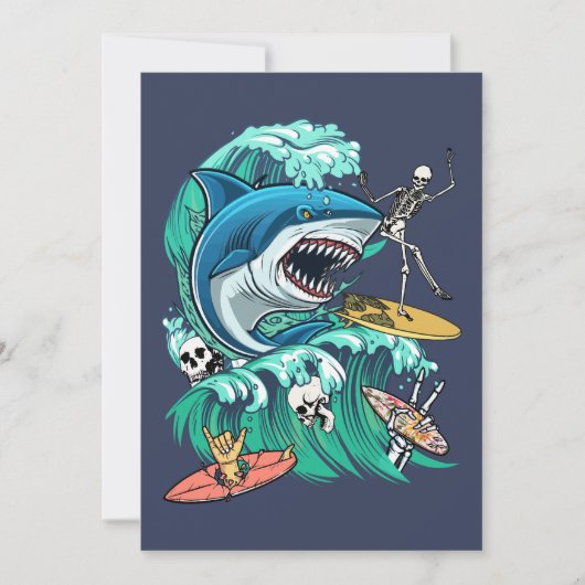 Haai golf feestdagenkaart (Voorkant)