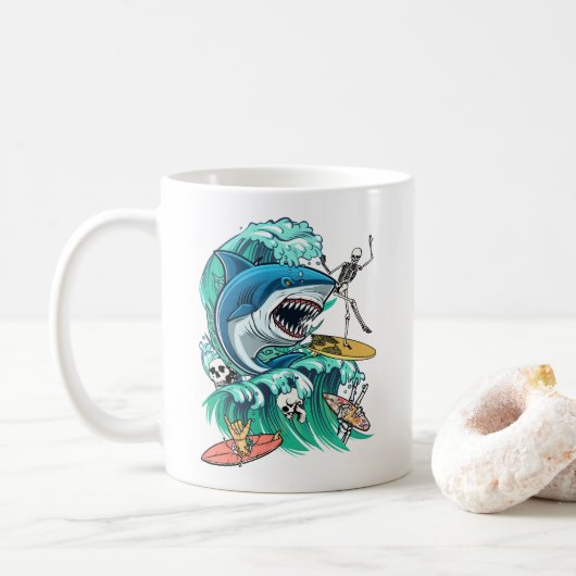 Haai golf koffiemok (Met donut)