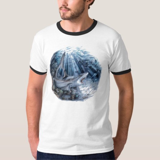 Haai - Grijs rif T-shirt (Voorkant)