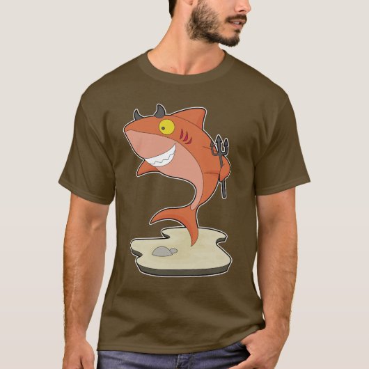 Haai Halloween Duivel T-shirt (Voorkant)