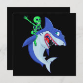 Haai Halloween Skelet Riding Haaien Liefhebber Gra Kaart (Voorkant / Achterkant)