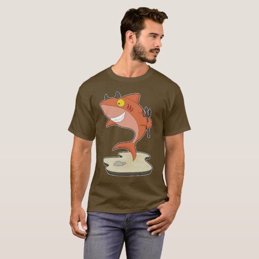 haai-halloweenduivel t-shirt (Voorkant volledig)