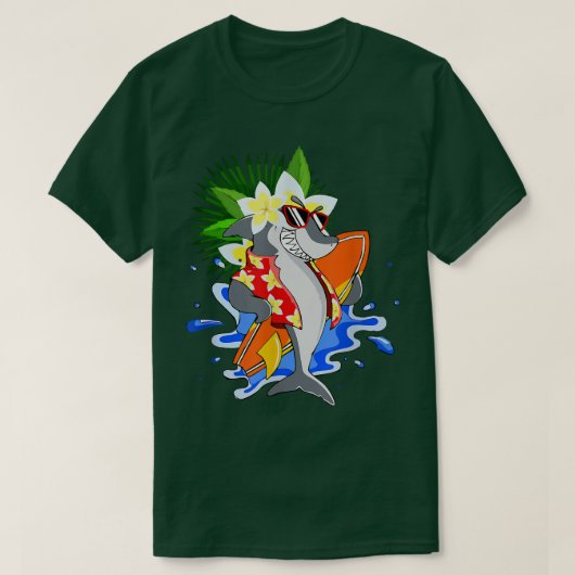 Haai Hawaï Grappige Aloha Hawaï Strand Zomer Vakan T-shirt (Design voorkant)