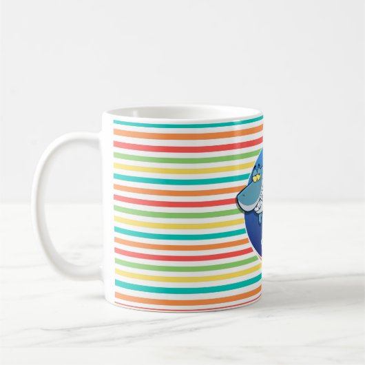 haai; Heldere regenboogstrips Koffiemok (Links)