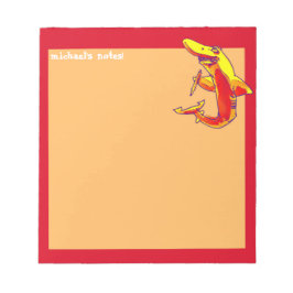 haai houdt potlood grappige cartoon aanpasbaar notitieblok