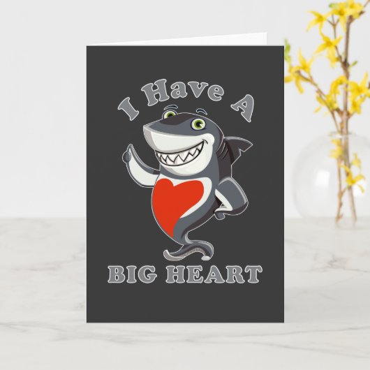 Haai Ik Heb Een Groot Hart Valentijnsdag Liefde T- Kaart (Gele Bloem)