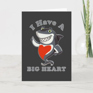 Haai Ik Heb Een Groot Hart Valentijnsdag Liefde T- Kaart