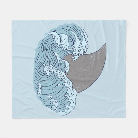 Haai illustratie fleece deken (Voorkant (Horizontaal))