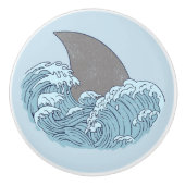 Haai illustratie keramische knop (Voorkant)
