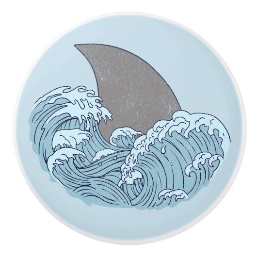 Haai illustratie keramische knop (Voorkant)