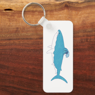Haai Illustratie Met Naam Sleutelhanger