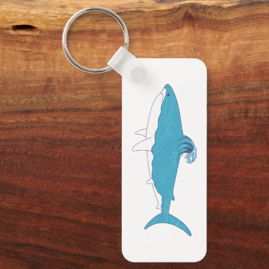 Haai Illustratie Met Naam Sleutelhanger (Voorkant)