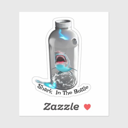Haai in de fles sticker (Vel)