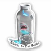 Haai in de fles sticker (Voorkant)