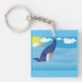haai in de oceaan sleutelhanger (Voorkant)