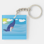 haai in de oceaan sleutelhanger (Achterkant)