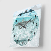 Haai in de wateren vierkante klok (Hoek)
