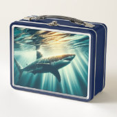 Haai in het diepblauwe zee & zonlicht (Voorkant)