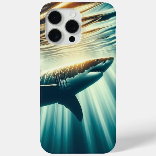 Haai in het diepblauwe zee & zonlicht Case-Mate iPhone case (Achterkant)