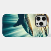 Haai in het diepblauwe zee & zonlicht iPhone hoesje (Achterkant horizontaal)