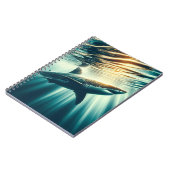 Haai in het diepblauwe zee & zonlicht notitieboek (Linkerzijde)