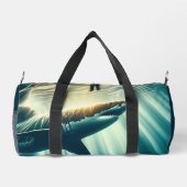 Haai in het diepblauwe zee & zonlicht plunjezak (Achterkant)