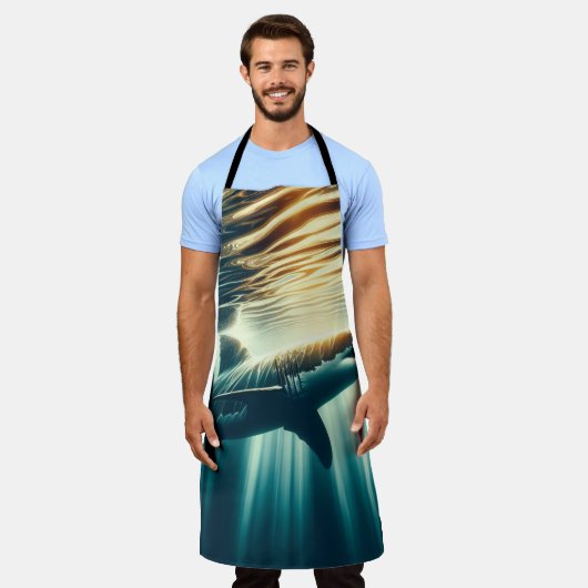 Haai in het diepblauwe zee & zonlicht schort (Gedragen)