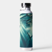 Haai in het diepblauwe zee & zonlicht waterfles (Rechts)