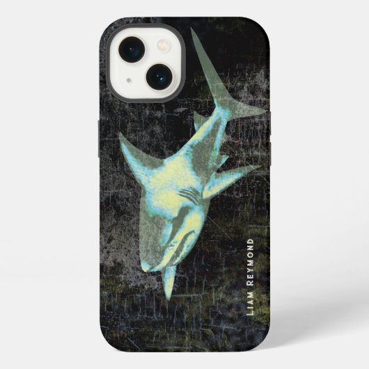 Haai in Nood Zwart iPhone Hoesje (Achterkant)