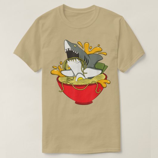 haai in ramensharkramenhumourphonoodle t-shirt (Design voorkant)