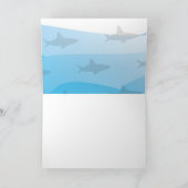 Haai in Santa Hat Kerst Gevouwen Vakantie Kaart (Binnen)