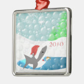 Haai in Santa Hat Kerstmis Ornament (Links)
