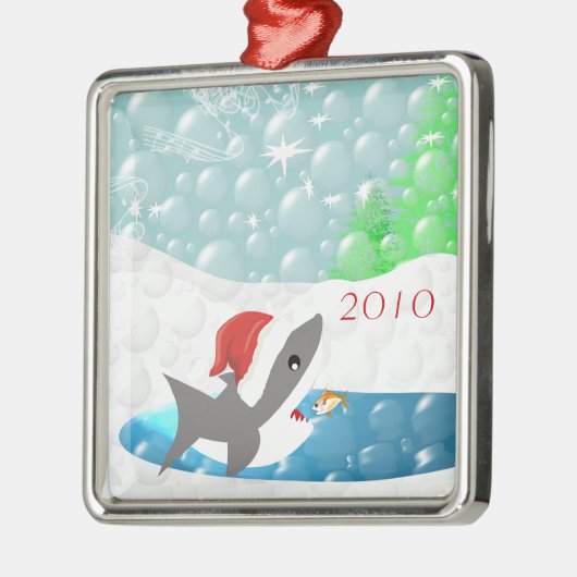 Haai in Santa Hat Kerstmis Ornament (Links)