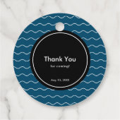 Haai Jongen Marine Blauw Zwembad Verjaardag Bedankjes Labels (Achterkant)