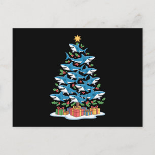 Haai Kerstboom Hulst Kerstmis Oceaan Vis Vakantie Feestdagenkaart