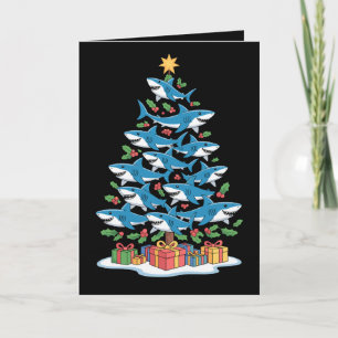 Haai Kerstboom Hulst Kerstmis Oceaan Vis Vakantie Kaart