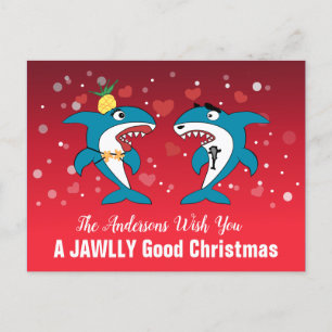 Haai Kerstmis Feestdagenkaart