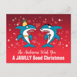 Haai Kerstmis Feestdagenkaart