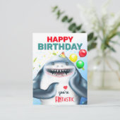 Haai Kinderen Verjaardag Briefkaart (Staand voorkant)