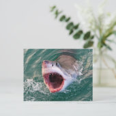 haai komt uit de oceaan briefkaart (Staand voorkant)