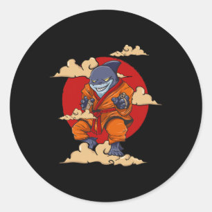 Haai Kung Fu Karate Vechtkunst Kickboksen Jiu-j Ronde Sticker